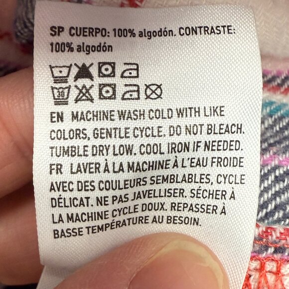 EUC Women's AMERICAN EAGLE Patchwork Super Soft Flannel Button Down | Size L - Picture 10 of 11